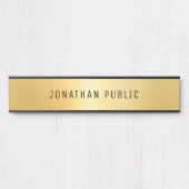 Glamour Moderne Schwarz-Gold-Vorlage Türschild (Vorderseite )