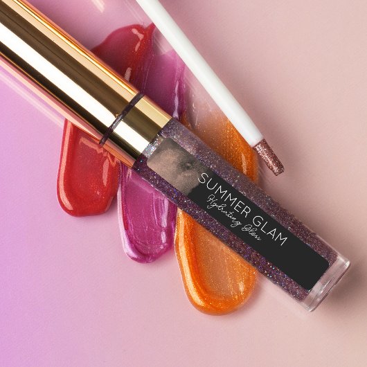 Glamour Modernes Lipstick-Lippenglanz-Schwarzes Et Etiketten