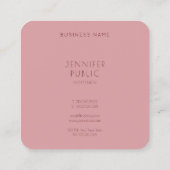 Glamour Modernes Minimalistisches Design Beruflich Quadratische Visitenkarte (Rückseite)