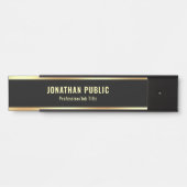 Glamour Modernes Schwarz-Gold-Design Türschild (Vorderseite )