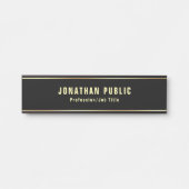 Glamour Modernes Schwarzes Gold Template Elegant T Türschild (Vorderseite )