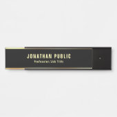 Glamour Modernes Schwarzes Gold Template Elegant T Türschild (Vorderseite )