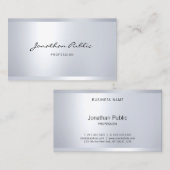 Glamour Modernes Silber Look Elegant Einfach Schli Visitenkarte (Vorne/Hinten)