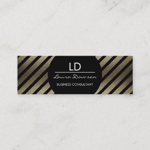 Glamour Monogramm Kreis und Streifen Mini Visitenkarte