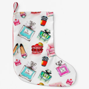 Glamour-Muster für nahtlose Aquarellfarben Kleiner Weihnachtsstrumpf