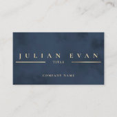 Glamour Navy Blue Gold Beruflich Visitenkarte (Vorderseite)