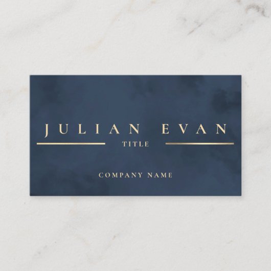 Glamour Navy Blue Gold Beruflich Visitenkarte (Vorderseite)