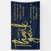 Glamour Navy Gold Sehr großer Dank Banner (Vertikal)