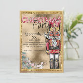Glamour Nutcracker Weihnachts-Party Einladung (Stehend Vorderseite)