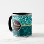 Glamour Oma Glam-ma Blue Green Gold Names Tasse (Vorderseite Links)