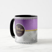 Glamour Oma Glam-ma Lila Gold Silver Names Tasse (Vorderseite Links)