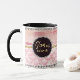 Glamour Oma Glam ma Pink Glitzer Muschel Tasse