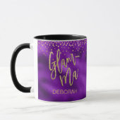 Glamour Oma Glamma Lila Fossil Goldfleck Name Tasse (Links)