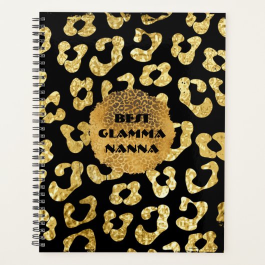 Glamour Oma Gold Black Animal Print Glam ma Planer (Vorderseite)
