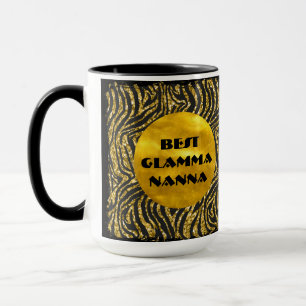 Glamour Oma Gold Black Animal Print Glam ma Tasse