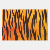 Glamour Orange Black Yellow Ombre Tiger Print Geschenkpapier Set (Vorderseite 3)