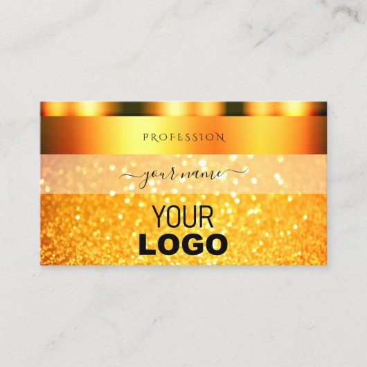 Glamour Orange Sparkle Glitzer Add Logo Shimmering Visitenkarte (Vorderseite)