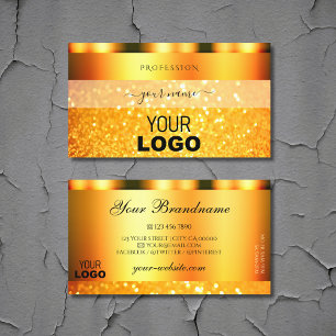 Glamour Orange Sparkle Glitzer Add Logo Shimmering Visitenkarte