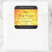 Glamour Orange Sparkling Glitzer Product Labels Quadratischer Aufkleber (Tasche)