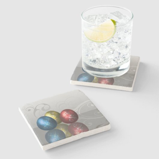 Glamour Ostereier - Marmorstein Untersetzer (Seitenansicht)