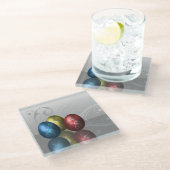 Glamour Ostereier - Untersetzer aus Glas (Schrägansicht)