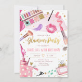 Glamour Party Glitz Glam Wellness-Center Girl Make Einladung (Vorderseite)