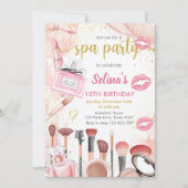 Glamour Party Glitz Glam Wellness-Center Girl Make Einladung (Vorderseite)