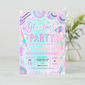 Glamour Party Pastel Wellness-Center Makeup Pamper Einladung (Stehend Vorderseite)