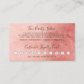 Glamour Peach Pink Dick Glitzer Tropfen Loyalität Treuekarte (Rückseite)