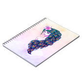 Glamour Peacock Goddess Art Dreamy Notebook Notizblock (Linke Seite)