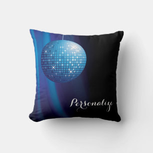Glamour Personalisiert Blue Disco Ball Kissen