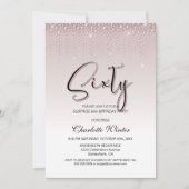 Glamour Pink Diamonds Überraschung 60. Geburtstag Einladung (Vorderseite)