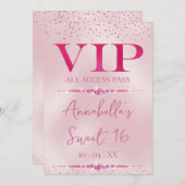 Glamour Pink Diamonds VIP Einladung (Vorne/Hinten)