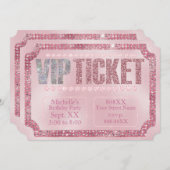 Glamour Pink Diamonds VIP Ticket Einladung (Vorne/Hinten)