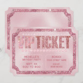 Glamour Pink Diamonds VIP Ticket Einladung (Vorne/Hinten)