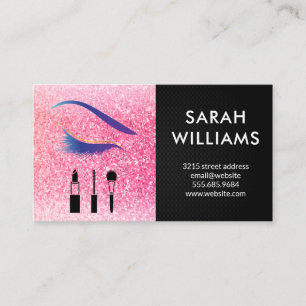Glamour Pink Glitzer Eye Lash Beauty Visitenkarte