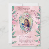 Glamour Pink Glitzer Fairy Tale Foto Mirror Einladung (Vorderseite)