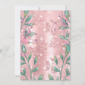 Glamour Pink Glitzer Fairy Tale Foto Mirror Einladung (Rückseite)