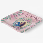 Glamour Pink Glitzer Fairy Tale Foto Mirror Pappteller (Gewinkelt)