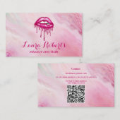 Glamour Pink Glitzer Glam Lippen Visitenkarte (Vorne/Hinten)