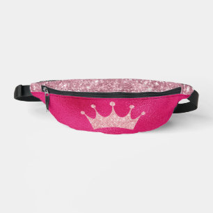 Glamour Pink Glitzer Princess Crown Bauchtasche