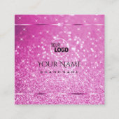 Glamour Pink Glitzer Sparkling Stars hinzufügen Lo Quadratische Visitenkarte (Vorderseite)