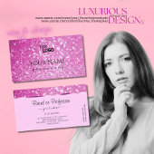 Glamour Pink Glitzer Sparkling Stars hinzufügen Lo Quadratische Visitenkarte