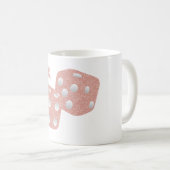 Glamour Pink Glitzer Würfel Personalisierter Name Kaffeetasse (VorderseiteRechts)