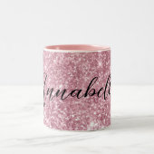 Glamour Pink Glitzer Zweifarbige Tasse (Mittel)