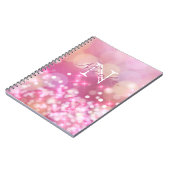 Glamour Pink Glitzern Monogram Foto Notebook Notizblock (Linke Seite)