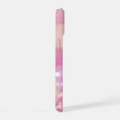 Glamour pink Glitzern Monogram iPhone 15 Hülle (Rechte Seite)
