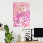 Glamour Pink Glitzern Motivierend Poster (Heimbüro)