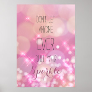 Glamour Pink Glitzern Motivierend Poster