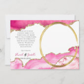 Glamour Pink & Gold Agate Stone Couple Foto Tha Dankeskarte (Vorderseite)